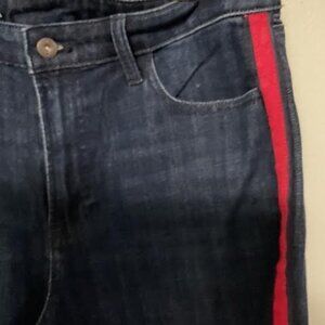 Talbots High Waist Modern Ankle Jeans with Red ribbon stripe on sides size 14P